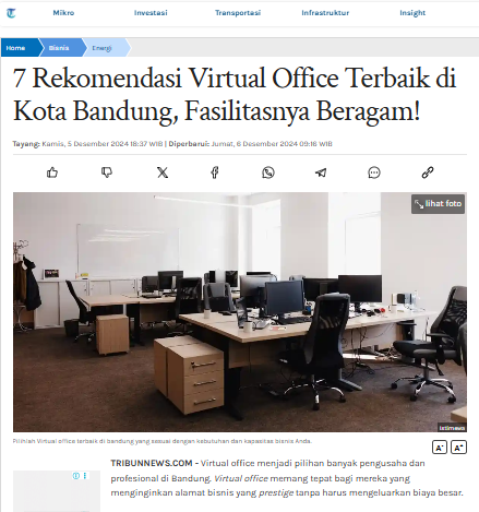 Screenshot Artikel Tribunnews